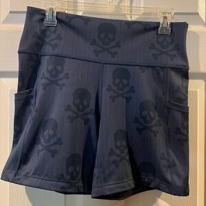 Constantly Varied Gear Dark Blue Skull Athletic Shorts 5”